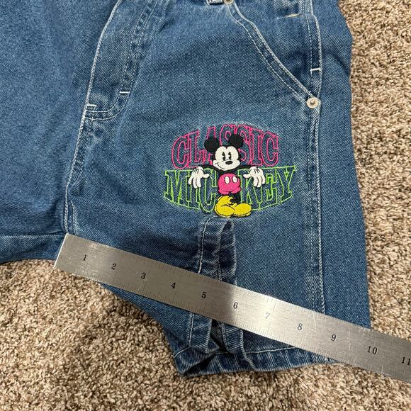 VTG 90s y2k Youth Girls Mickey & Co. Disney Denim Jean Bibs Overalls Shortalls~8 - Picture 8 of 9